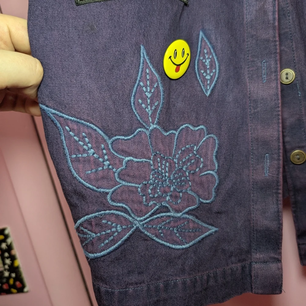 Nirvana Upcycled Purple Denim Vest - Picture 4 of 9